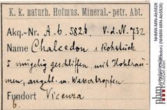 Etiketten zu Quarz (Chalcedon) (NHMW-MIN-Ab5826)